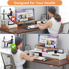 Qupui TV Riser Stand with LED Lights, 42.5in Super Large Monitor Stand with - Image 5