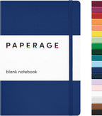 PAPERAGE Blank Journal Notebook, 160 Pages, Medium 5.6 in x 8 in by PAPERAGE