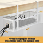 4 Pack Under Desk Cable Management Box White, Cinati 53.6" Wire Organizers No - Image 5