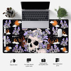 Black Mouse Pad Mushroom Desk Pad Skull Skeleton Purple Pc Laptop Office - Image 2