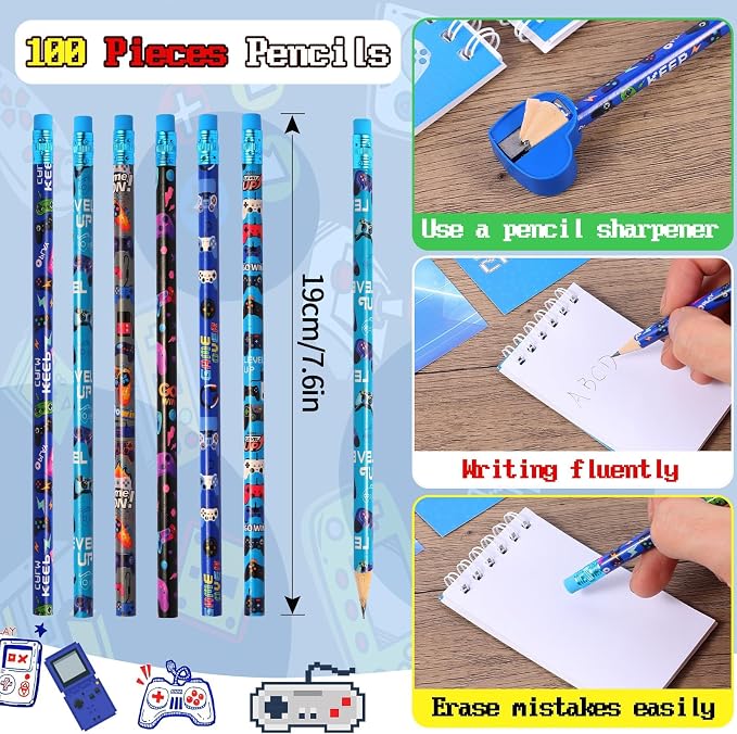 Kolewo4ever 148 Pieces Video Game Theme Stationery Set:100 Pcs Video Game - Image 2