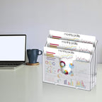 Acrimet Horizontal Triple File Folder Holder, Open Top Desktop Document Sorter - Image 2