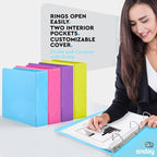 2 Inch Binder 3 Ring Binders, Slant D-Ring 2” Clear View Cover - Image 2