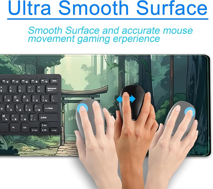 Japanese Green Forest Gaming Mouse Pad Anime Tree Woodland Desk Mat XL Large - Image 4