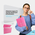 Accordion File Organizer Pink, 7 Pocket Expanding File and Cover Folder - Image 2