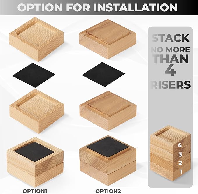 Bed Risers, Furniture Risers Can be Adjusted to 2'' 3''or 4'', Lifts Furniture - Image 3
