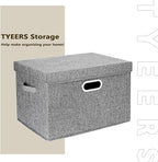 TYEERS Large Storage Bins with Lids, Collapsible, Fabric Storage Boxes - Image 7