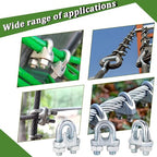 100PCS 3/8" M10 Zinc-Plated Wire Rope Clamps – Heavy Duty U-Bolt Cable Clips - Image 9