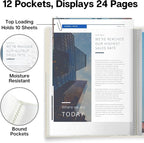 Dunwell Presentation Binder 12-Pocket, Displays 24 Pages, 8.5x11 Portfolio - Image 3