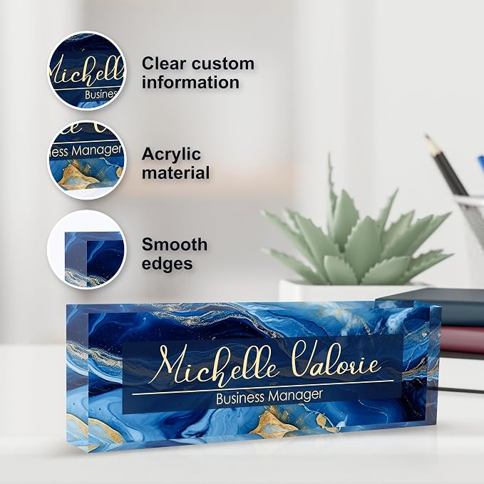 Personalized Name Plate for Desk, Custom Desk Name Plate, Acrylic Name Plate - Image 3