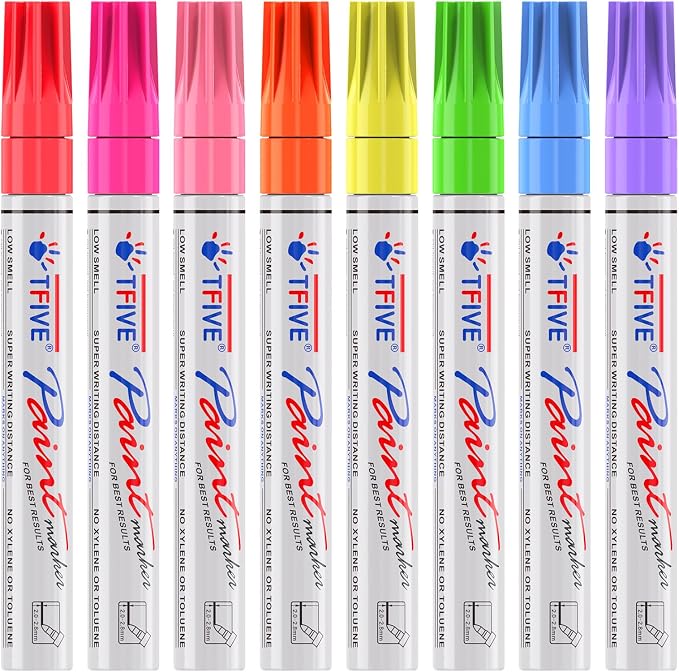 TFIVE Fluorescent Paint Markers, 8 Colors Neon UV Paint Pens by TFIVE%C2%AE