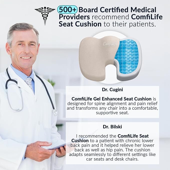 ComfiLife Premium Gel & Memory Foam Seat Cushion – Doctor Recommended Office - Image 3