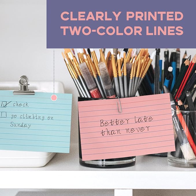 Colored 4x6 Index Cards Ruled-Goefun 300 Sheets Lined Note Cards 4 x 6 Color - Image 5