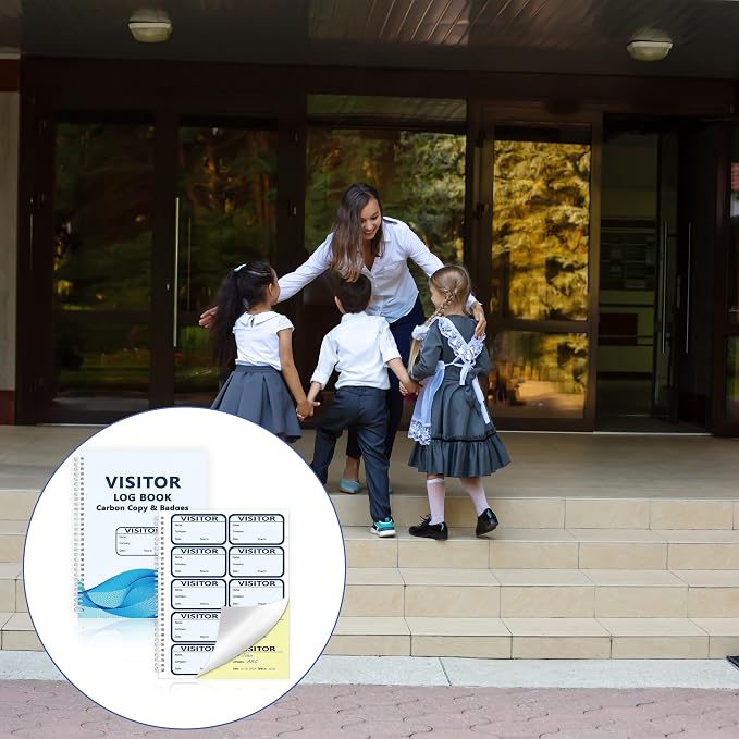 1 Pack Visitor Badges with Carbon Copy Visitor Stickers Letter Size Visitor Log - Image 5