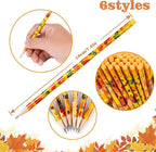 Kolewo4ever 200 Pieces Thanksgiving Pencils Assortment Cylinder Wood Pencil - Image 3