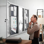 72"x36" Lockable Enclosed Bulletin Board, Outdoor Flet Weather-Resistant - Image 2