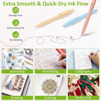 FIOVER Colored Pens, 6 Pack Colorful Gel Pens, Quick-Dry 0.7mm Medium Point - Image 6