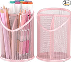 Delifox 2 Pack Pen Holder Mesh Round Pencil by Delifox