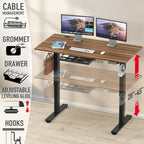 SHW 55 x 28 Inches Electric Height Adjustable Standing Desk - Image 4