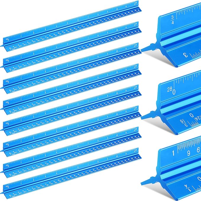 Macarrie 10 Pcs Architectural Scale Triangular Ruler 12" Architect Engineers by Macarrie