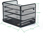 SETTFRFE 4 Tier Mesh Paper Letter Tray, Desk File Organizer - Image 5