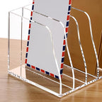 SANRUI Acrylic Desk File Organizer, 5 Vertical Compartments Clear Magazine File - Image 8