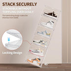 TOFWOF 6 Pack XX Large Shoe Organizer, Heavy-Duty Hard Thicken Plastic Clear - Image 3