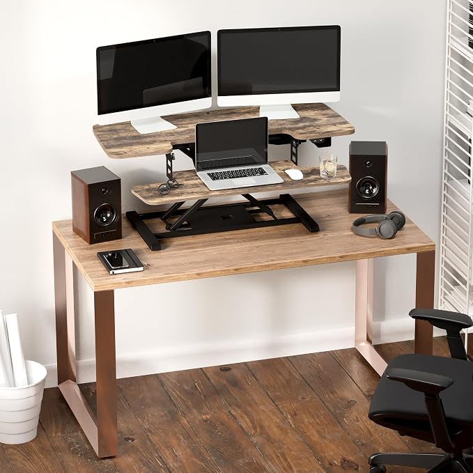 FLEXISPOT 40 inch Electric Motor Desk Converter, Sit to Stand Monitor and - Image 2