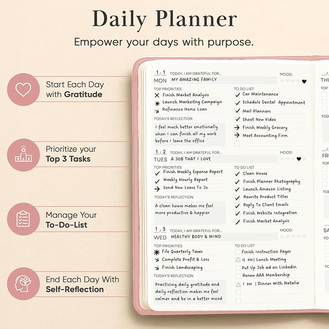 Mantra Planner 2026 Planner, Daily Journal & Gratitude Journal All-In-One - Image 4