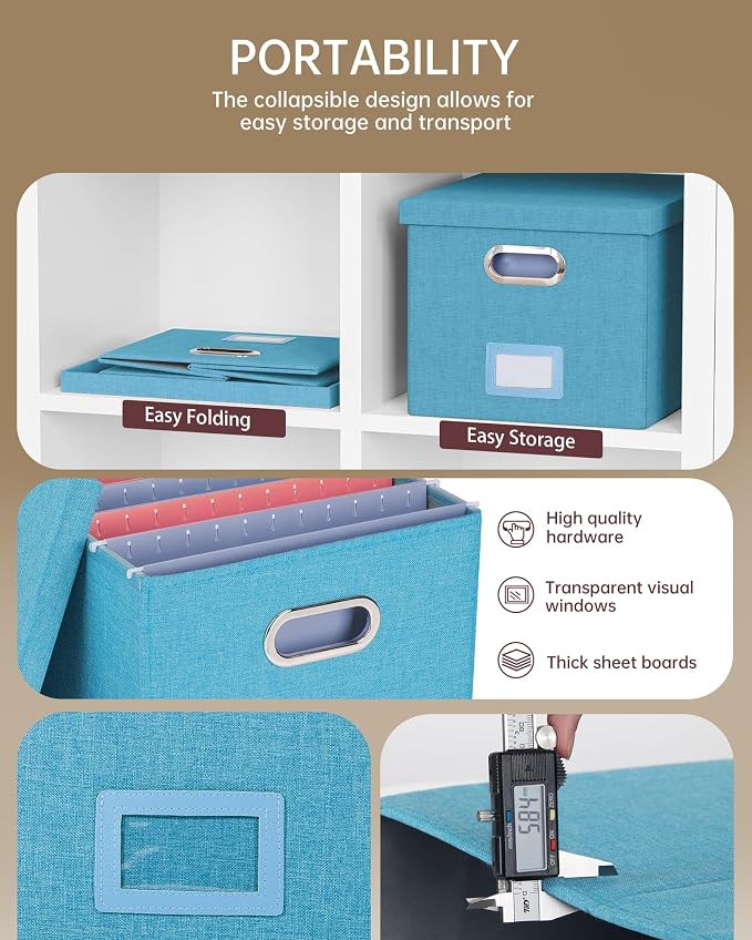 Oterri File Organizer with Lid, File Box, File Cabinet - Image 2