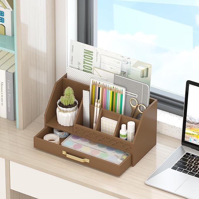 Wisuce Essentials Bamboo Desk Organizer - Image 4