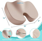 Office Chair Seat Cushion, Cooling Gel Enhanced Memory Foam Cushion - Image 3