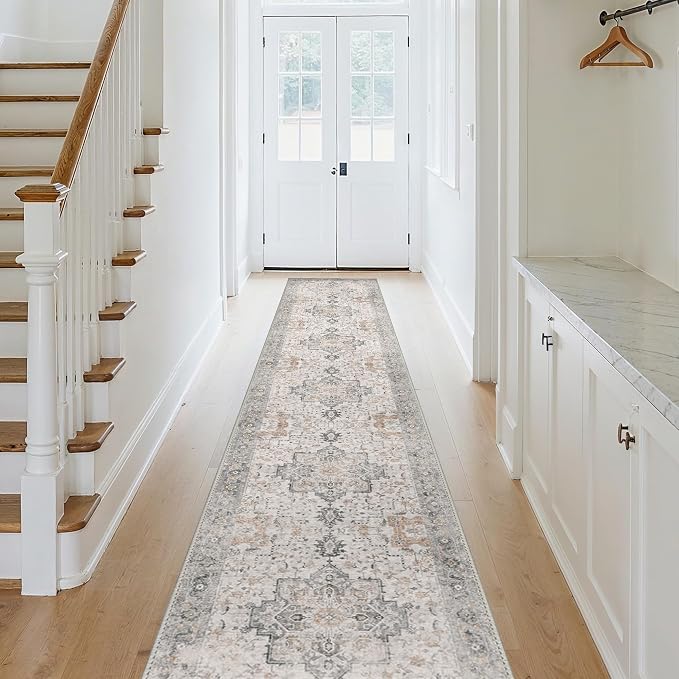 GENIMO Runner Rug 2x12, Non Slip Vintage Hallway Runner Rugs, Low Pile - Image 3