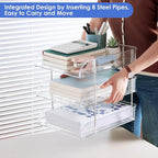 Noger Desk Organizers and Storage, 3 Tier Clear Heightened Stackable Paper Tray - Image 3