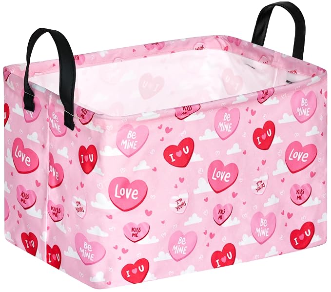 FUULOXE Rectangular Valentines Basket Storage Bin by Unknown