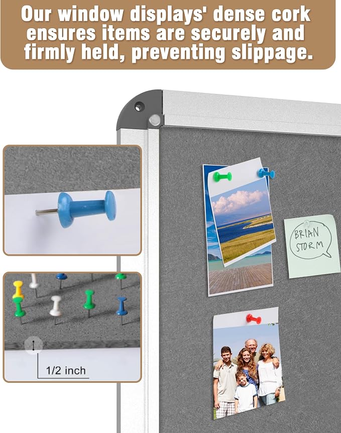 Mifuro 36"x24" Enclosed Bulletin Board, Lockable Weather-Resistant Aluminum - Image 6