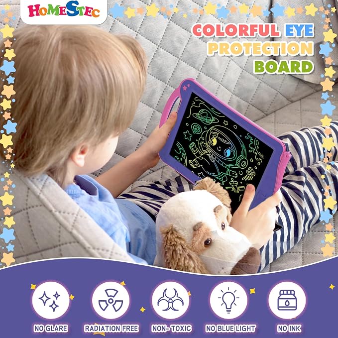 HOMESTEC Astrodraw Drawing Pad Toys, Colorful LCD Writing Tablet - Image 7