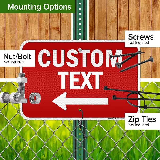 Custom Arrow, Custom Directional Sign, Left Arrow, 12x18 Inches, 3M EGP - Image 5