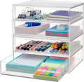 STORi Chloe Space-Saving Clear Drawer Organizer Sort Office, Beauty Supplies by STORi