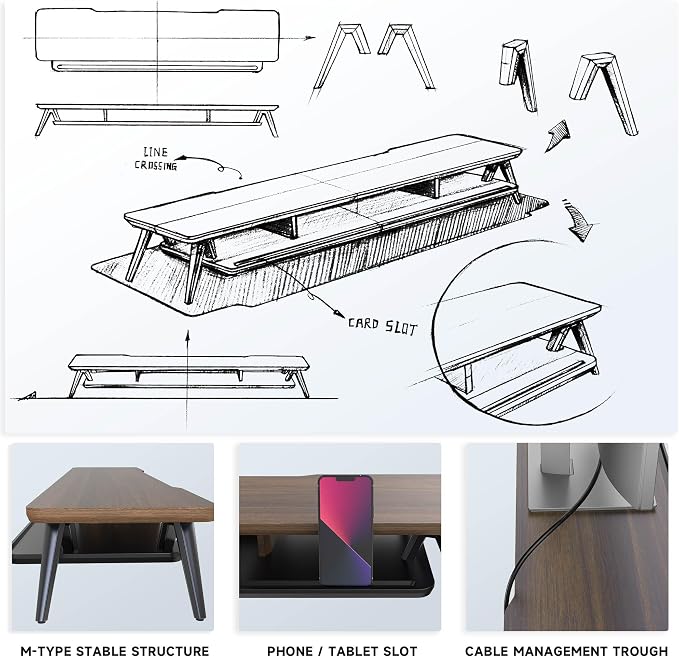 Fenge Dual Monitor Stand, Monitor Stands Riser - Image 5