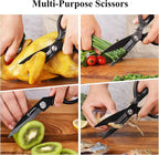 Sunnecko Kitchen Scissors All Purpose Heavy Duty Scissors Titanium Coated - Image 6