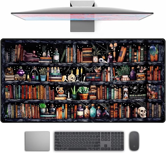 Desk Mat Forest Library Book Mouse Pad Big Desk Pad XXL Extended Gaming Large by TENG+DA+QING