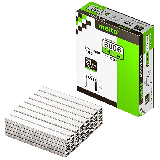 meite 21 Gauge 1/2-inch Crown Upholstery Staples, 304 Stainless Steel by meite