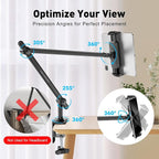 AboveTEK Tablet Stand Holder for Desk & Bed, Aluminum iPad Holder Arm - Image 4