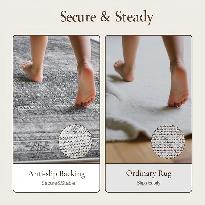 GENIMO 6x9 Area Rugs for Living Room, Machine Washable Non Slip Rugs, Low Pile - Image 9