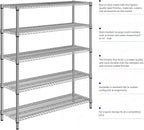 M MZG 2200 Lbs 5 Tier Storage Rack Metal Wire Shelving Unit, Storage Standing - Image 7