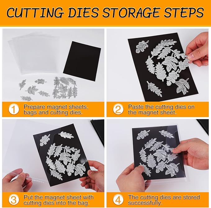80 PCS Stamp and Die Storage Bag and Rubber Magnetic Sheets, Die Storage Set - Image 6