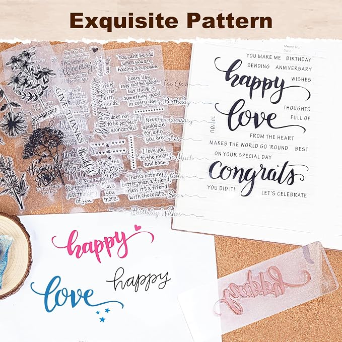 UCEC 4 Sheets Words Clear Stamps - Image 4