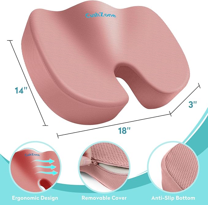 Office Chair Seat Cushion, Cooling Gel Enhanced Memory Foam Cushion - Image 3