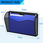 GDINDINFAN 6 Single Pocket Wall File Holder, Mesh Hanging File Folder Paper - Image 3